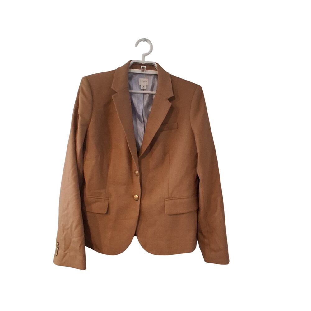 J Crew Factory Schoolboy Blazer jacket womens 8 wool blend camel tan